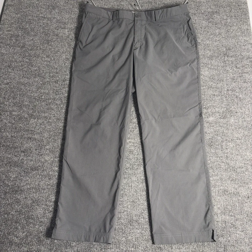 Nike Golf Pants Mens 40x32 Charcoal Pinstripe Tour Performance Dri Fit